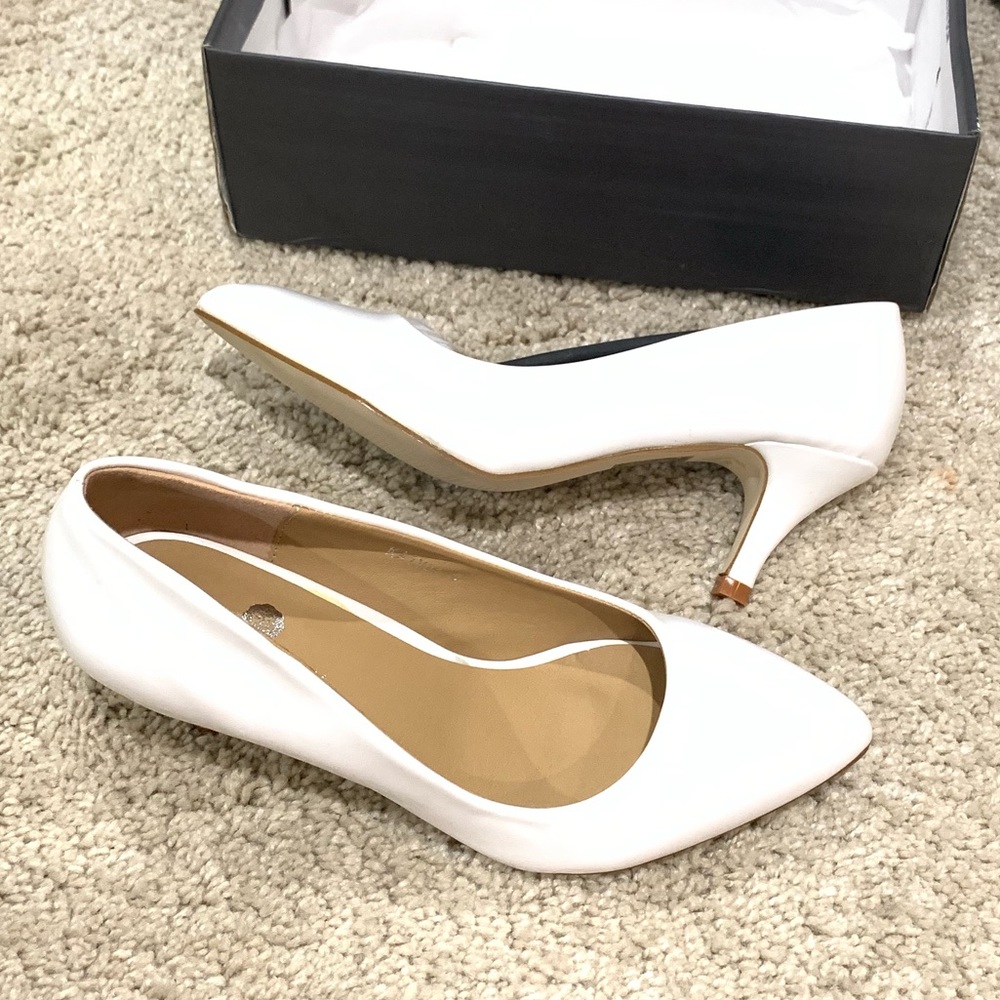 NEW Riverberry White Patent Closed Toe Heel Pumps